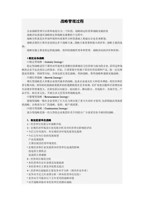 企业战略管理过程