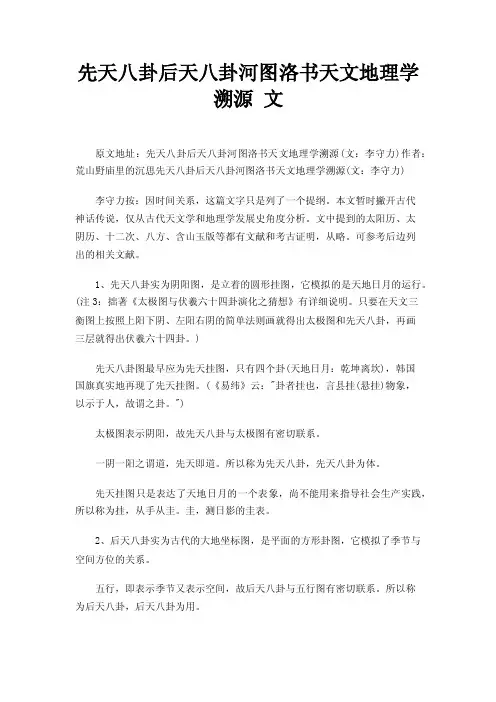 先天八卦后天八卦河图洛书天文地理学溯源文