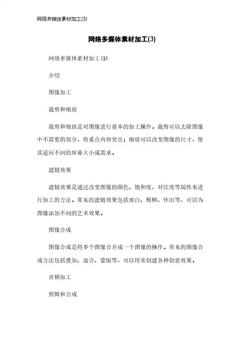 网络多媒体素材加工(3)
