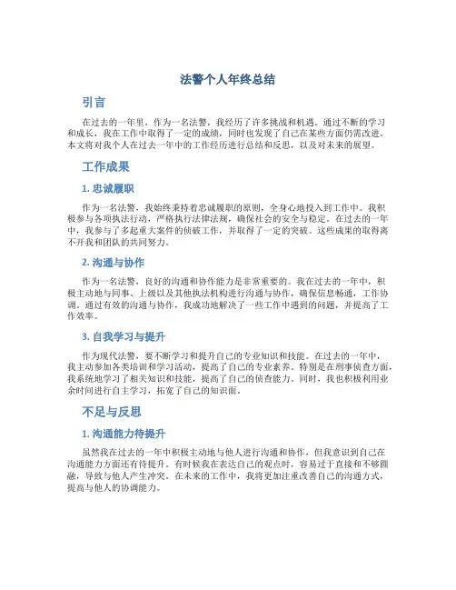 法警个人年终总结