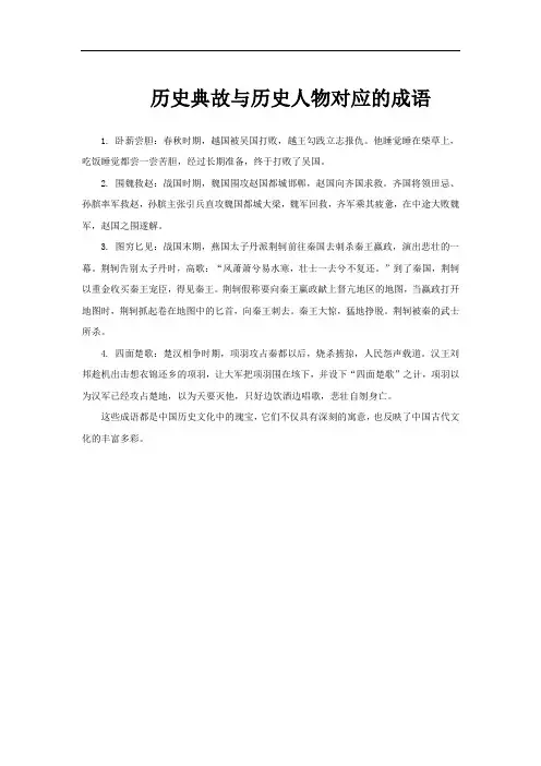 历史典故与历史人物对应的成语