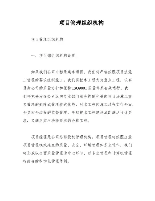 项目管理组织机构