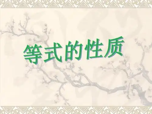 等式的性质的ppt