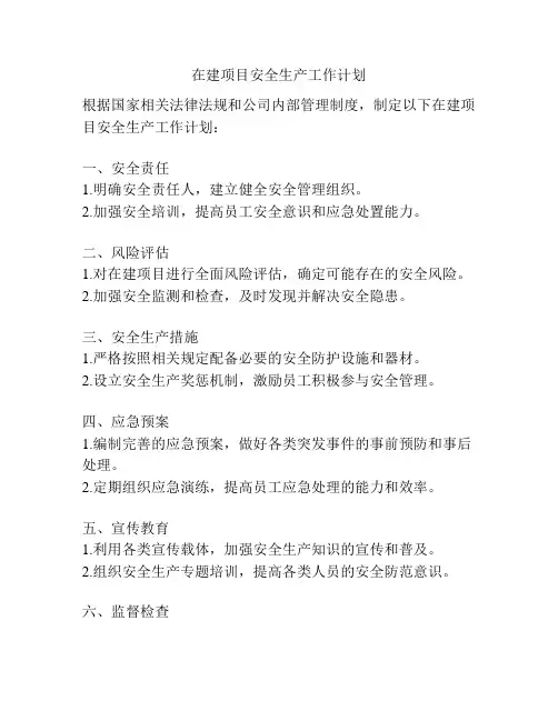 在建项目安全生产工作计划