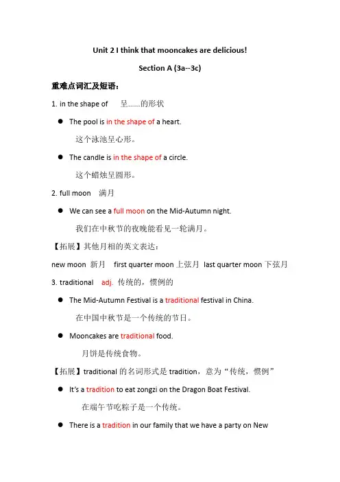 Unit 2 Section A (3a--3c) 讲义 人教版九年级英语全册 
