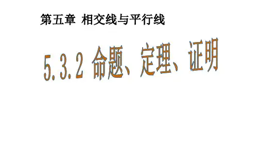 人教版初中数学命题、定理、证明PPT课件1