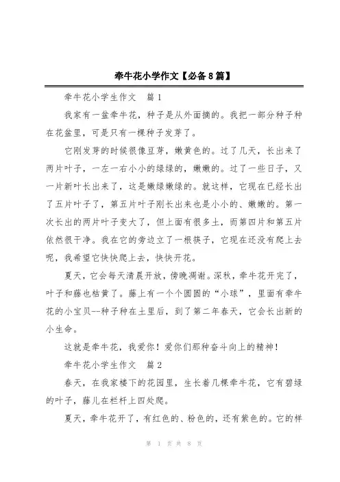 牵牛花小学作文【必备8篇】