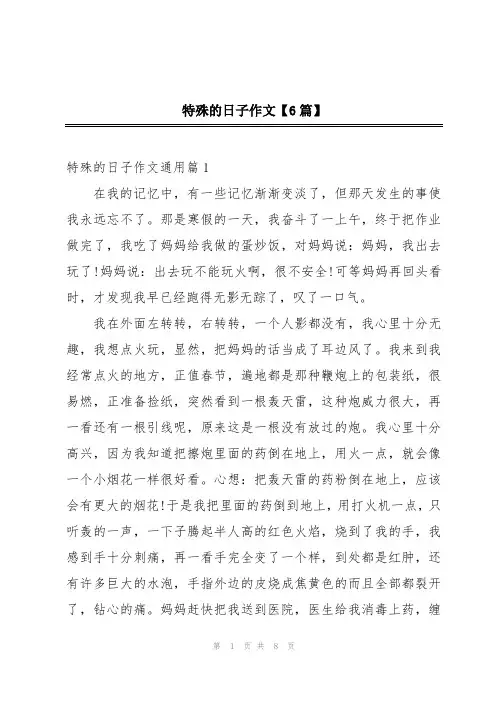 特殊的日子作文【6篇】