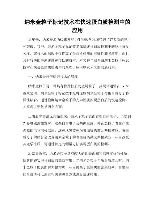 纳米金粒子标记技术在快速蛋白质检测中的应用