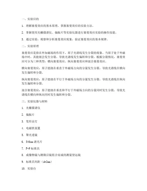 塞曼效应预实验报告