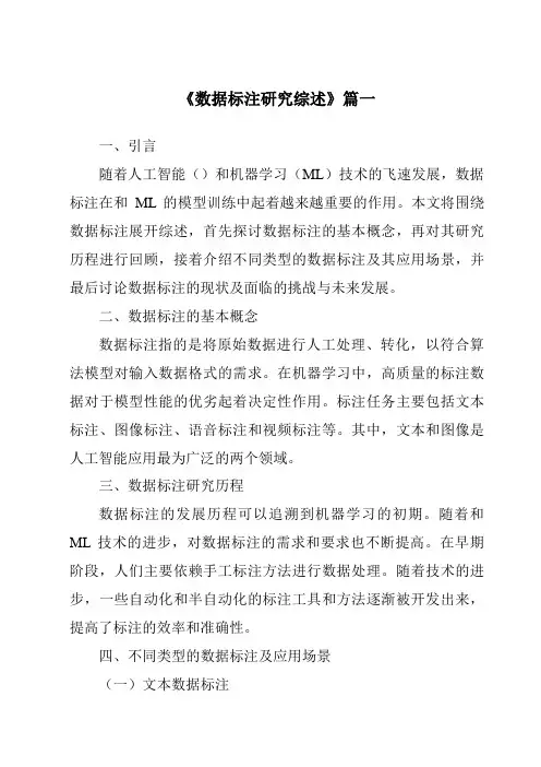 《2024年数据标注研究综述》范文