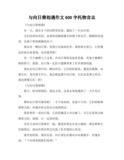与向日葵相遇作文600字托物言志