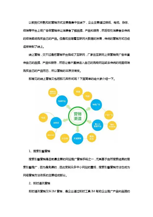 线上营销的几种常见方式
