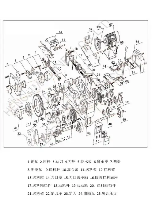 钢筋切断机零部件分解图