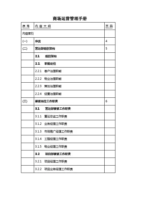 商场运营管理手册