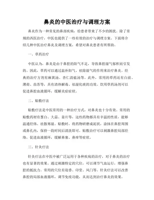 鼻炎的中医治疗与调理方案