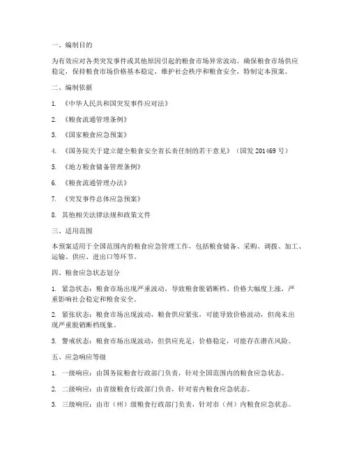 粮食应急预案标准
