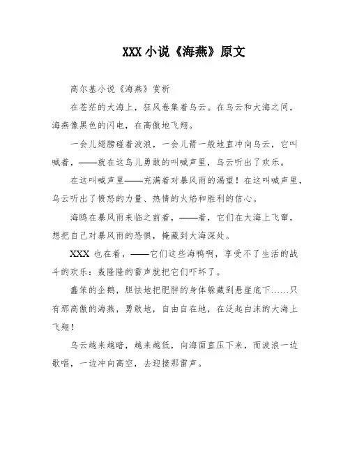 XXX小说《海燕》原文