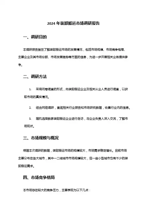 2024年装卸搬运市场调研报告