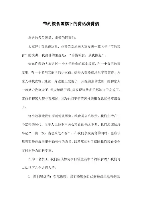 节约粮食国旗下的讲话演讲稿