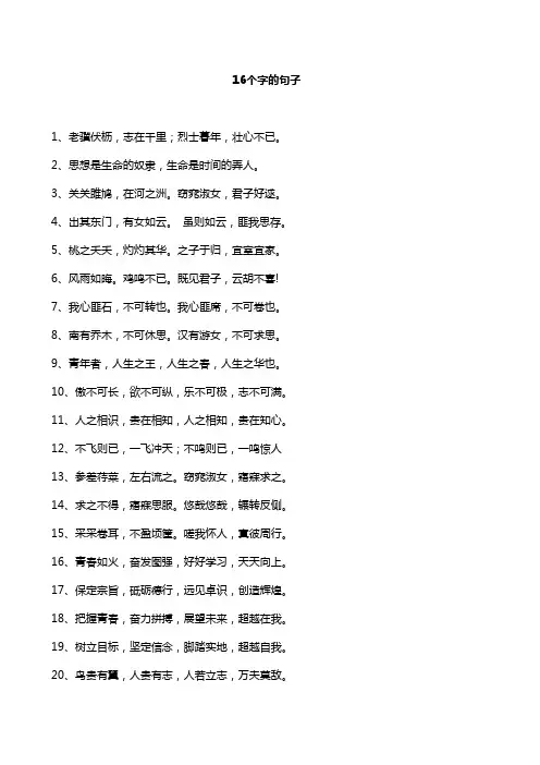 16个字的句子