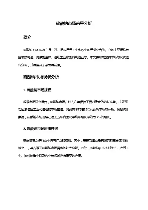 2024年硫酸钠市场前景分析