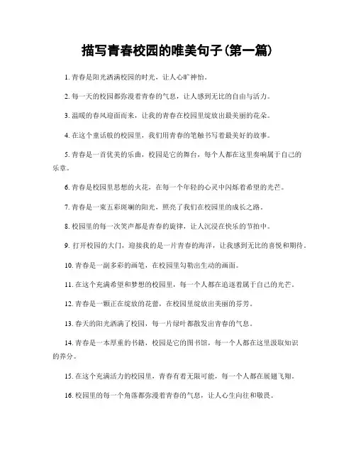 描写青春校园的唯美句子(精选合集两篇)
