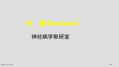 头痛临床专业知识培训