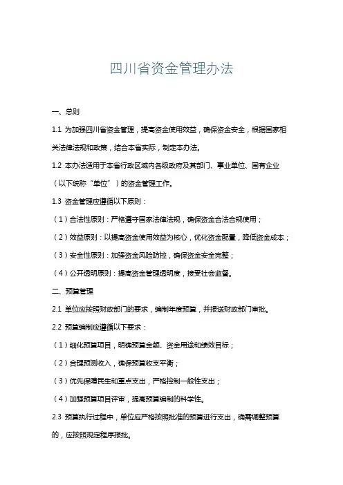 四川省资金管理办法