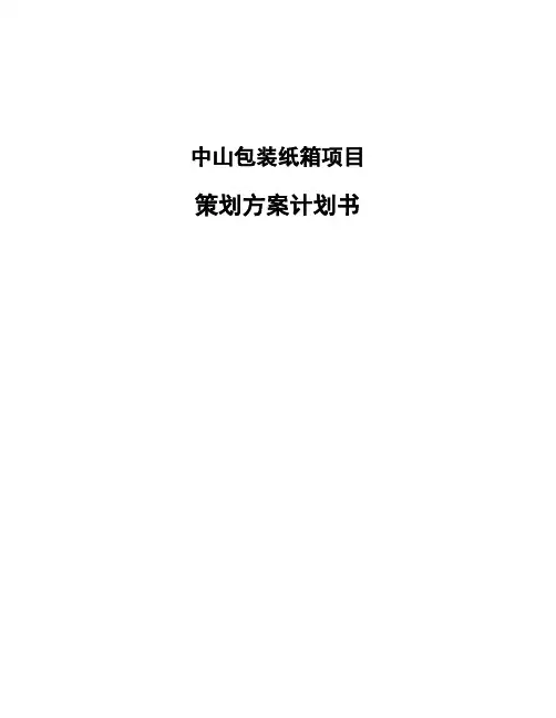 中山包装纸箱项目策划方案计划书