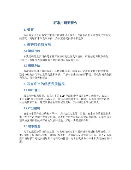 石家庄调研报告