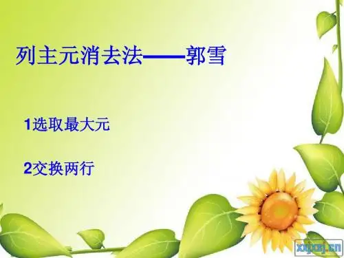 列主元消去法前两步