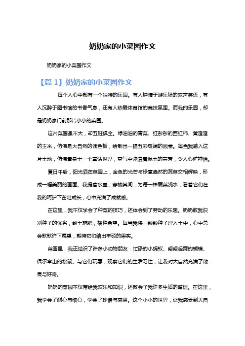奶奶家的小菜园作文