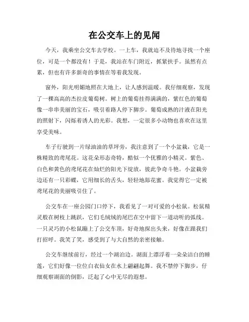 小学三年级作文这儿真美范文在公交车上的见闻