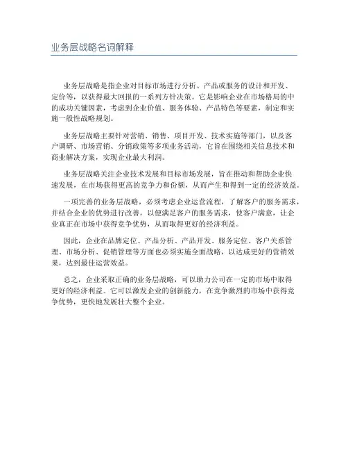业务层战略名词解释
