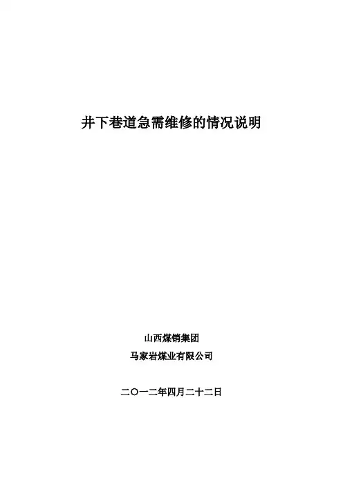 巷道维修情况说明