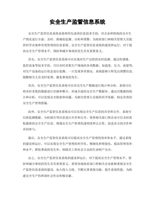 安全生产监管信息系统
