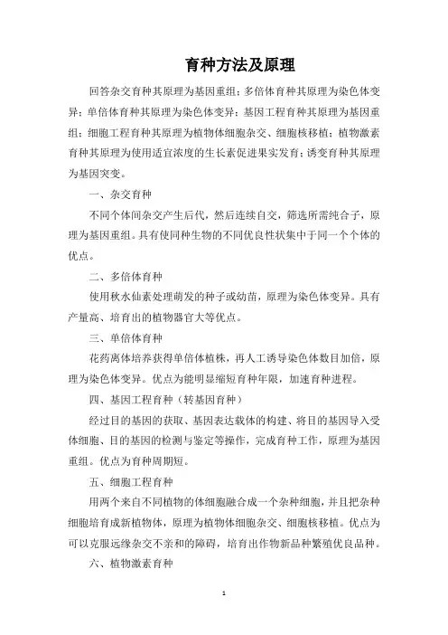 育种方法及原理