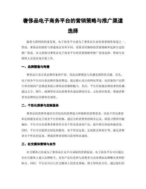 奢侈品电子商务平台的营销策略与推广渠道选择