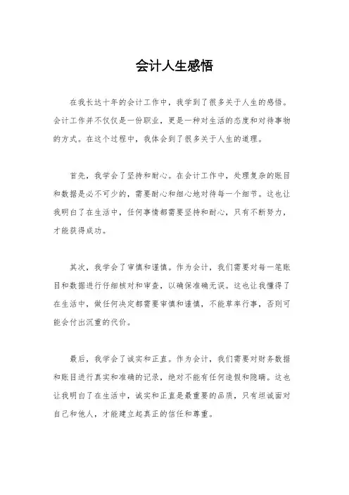 会计人生感悟