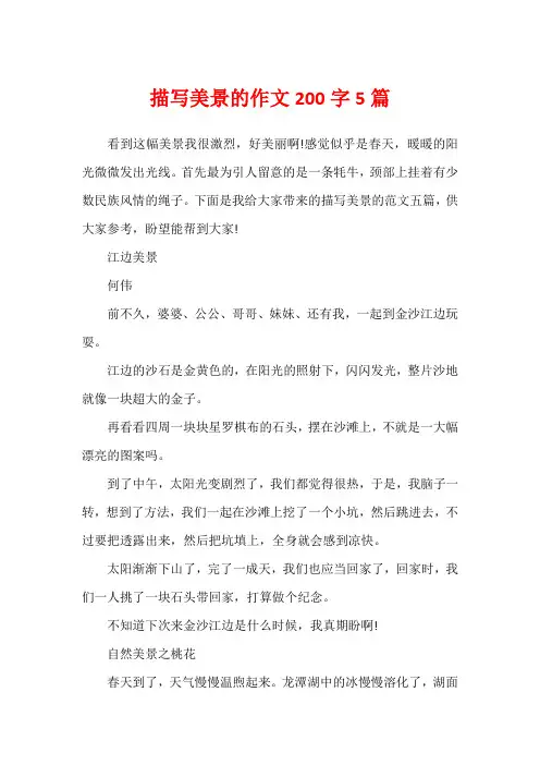 描写美景的作文200字5篇