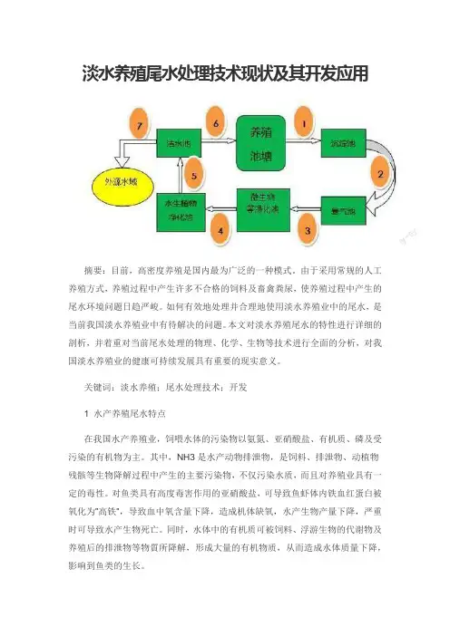 淡水养殖尾水处理技术现状及其开发应用