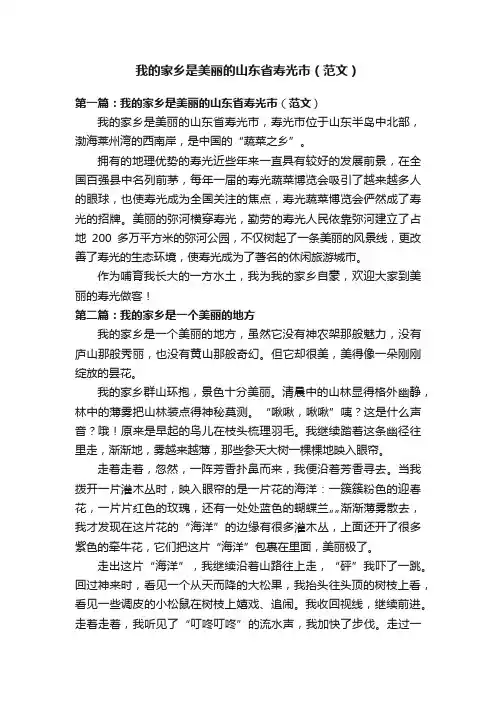 我的家乡是美丽的山东省寿光市（范文）