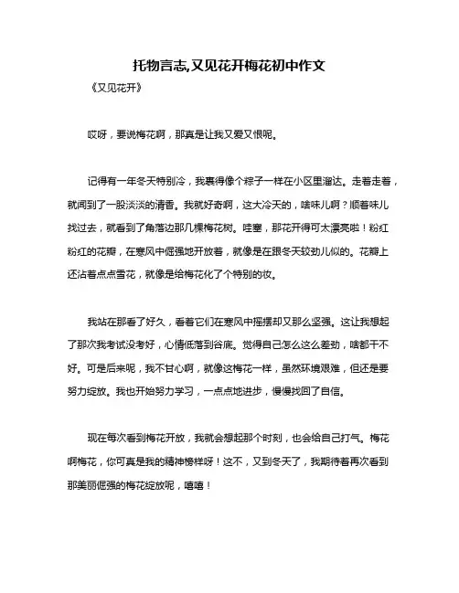 托物言志,又见花开梅花初中作文