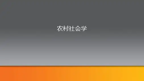 农村社会学第一章PPT课件