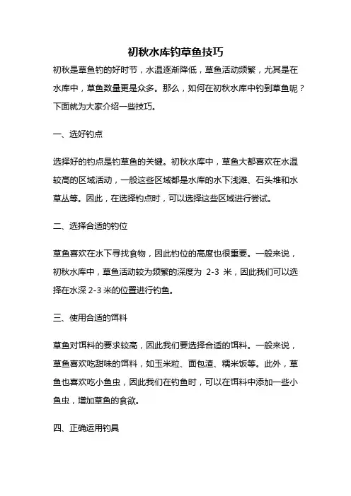 初秋水库钓草鱼技巧