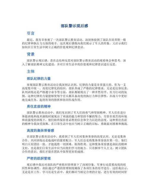 部队警示观后感