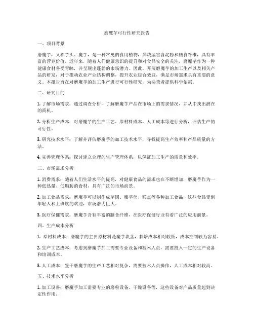 磨魔芋可行性研究报告