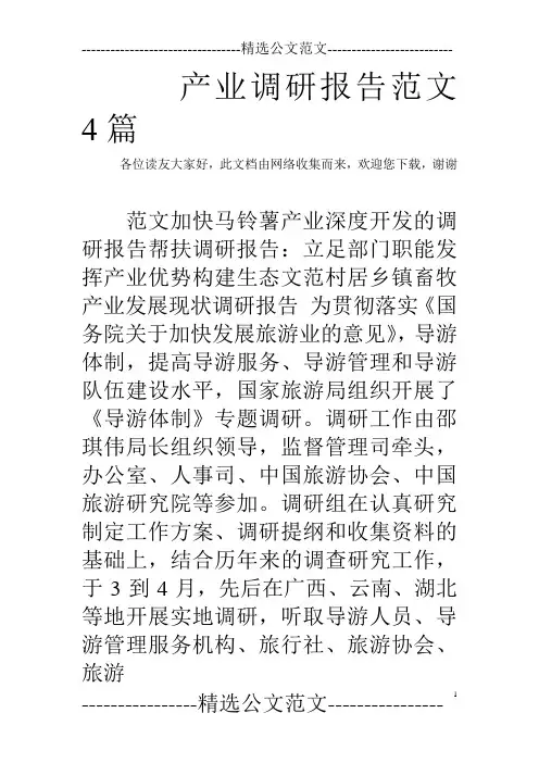 产业调研报告范文4篇  