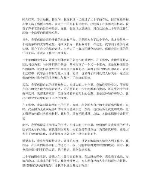 工作二十周年感想